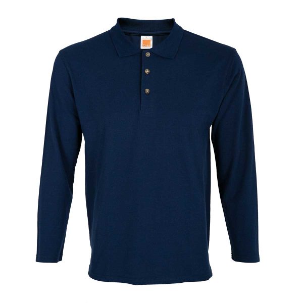 Honeycomb Long Sleeve CVC Polo Shirt - Image 3