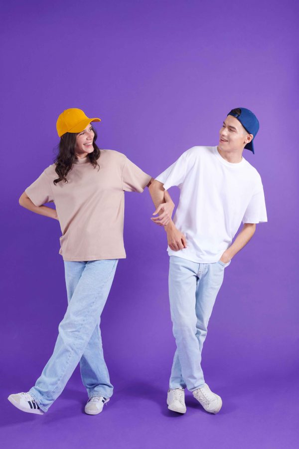 Oversized Cotton Short Sleeve Basic Tee - Image 4